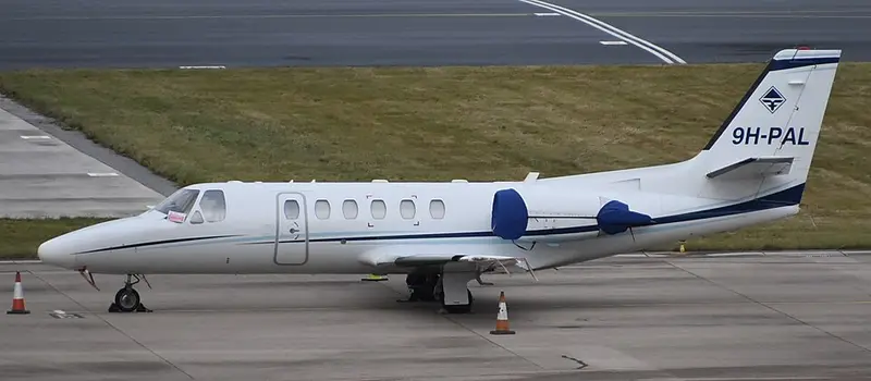 Cessna 550B Citation Bravo, example photo from Wikimedia Commons
