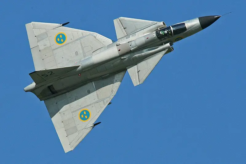 Saab 37 Viggen, example photo from Wikimedia Commons